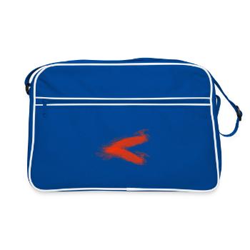 Orange brush mark in black - Retro Bag - blue/white - Front