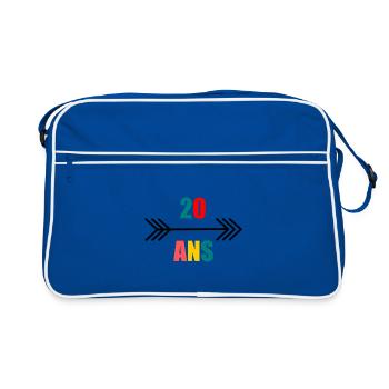 20. 20e ANNIVERSAIRE. ANNIVERSAIRE 20 ANS. 20 ANS. - Sac Retro - bleu/blanc - Devant