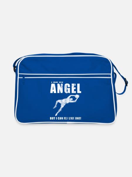 Goalkeeper | Goalie | Soccer | Football | Goal - Retro Bag - blue/white - Front