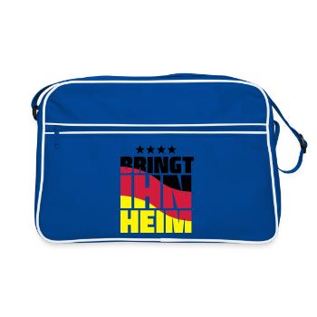 bringt ihn heim! WM pokal - Retro Tasche - Blau/Weiß - Vorne