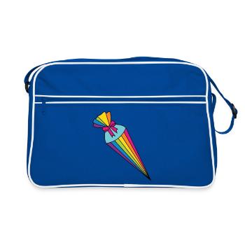 School Cone Sugar Cone - Retro Bag - blue/white - Front