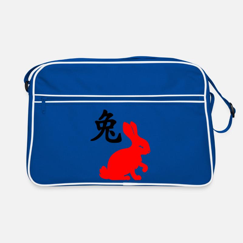 Chinese character rabbit with red rabbit Retro Bag