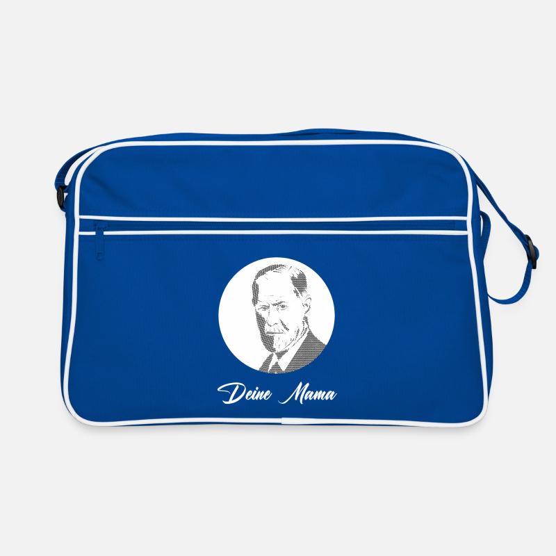 Deine Mama Freud - Retro Tasche - Blau/Weiß