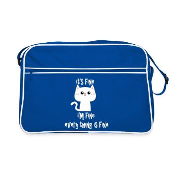 it's fine i'm fine every thing is fine cat v2 - Sac Retro - bleu/blanc - Devant