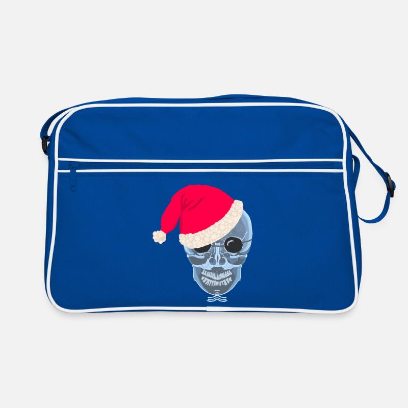 X-ray skull Santa hat, drawing Retro Bag