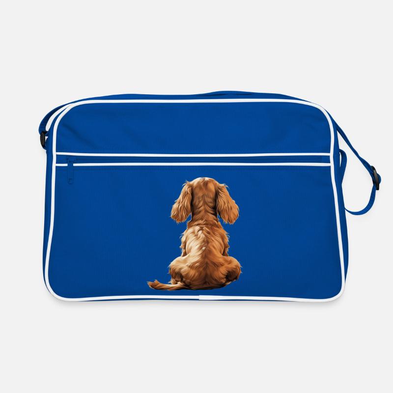 Cocker Spaniel - Retro Tasche - Blau/Weiß