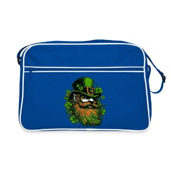 Leprechaun Irland - Retro Tasche - Blau/Weiß - Vorne
