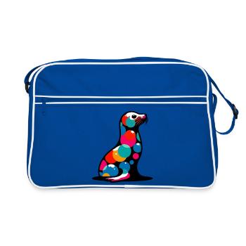 Phoque - Sac Retro - bleu/blanc - Devant