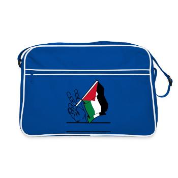 Drapeau Palestine paix signe texte espace - Sac Retro - bleu/blanc - Devant