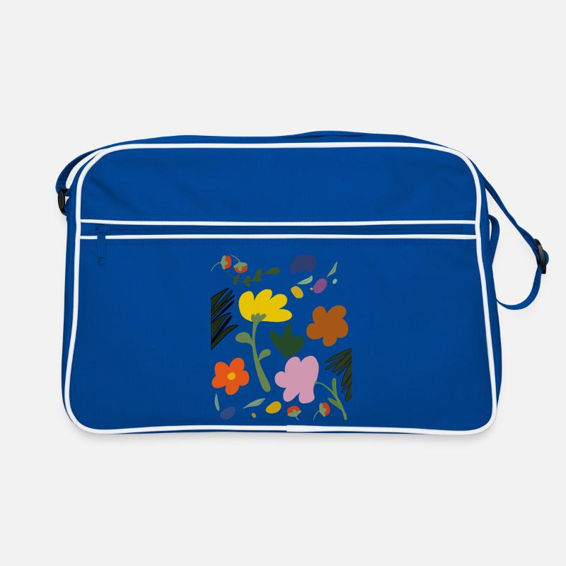 Abstrakte Blumen in der Frühlingspalette Retro Tasche