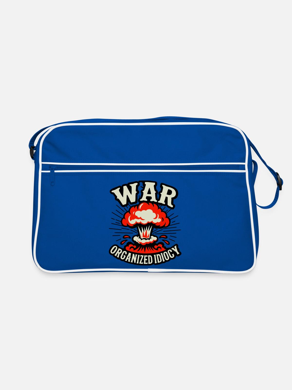 WAR – Organized Idiocy - Retro Bag - blue/white - Front