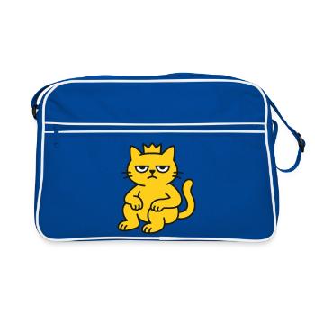 Cat King - Retro Bag - blue/white - Front