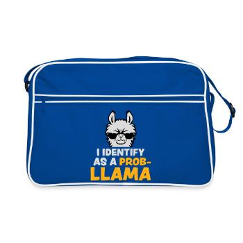 Je m’identifie comme un probllama Cool Lama Problem Spruch - Sac Retro - bleu/blanc - Devant