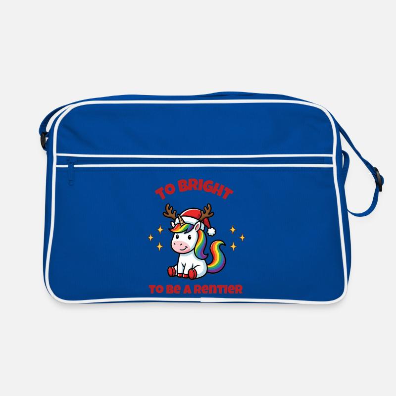 Fabuleuse licorne de Noël arc-en-ciel Sac Retro