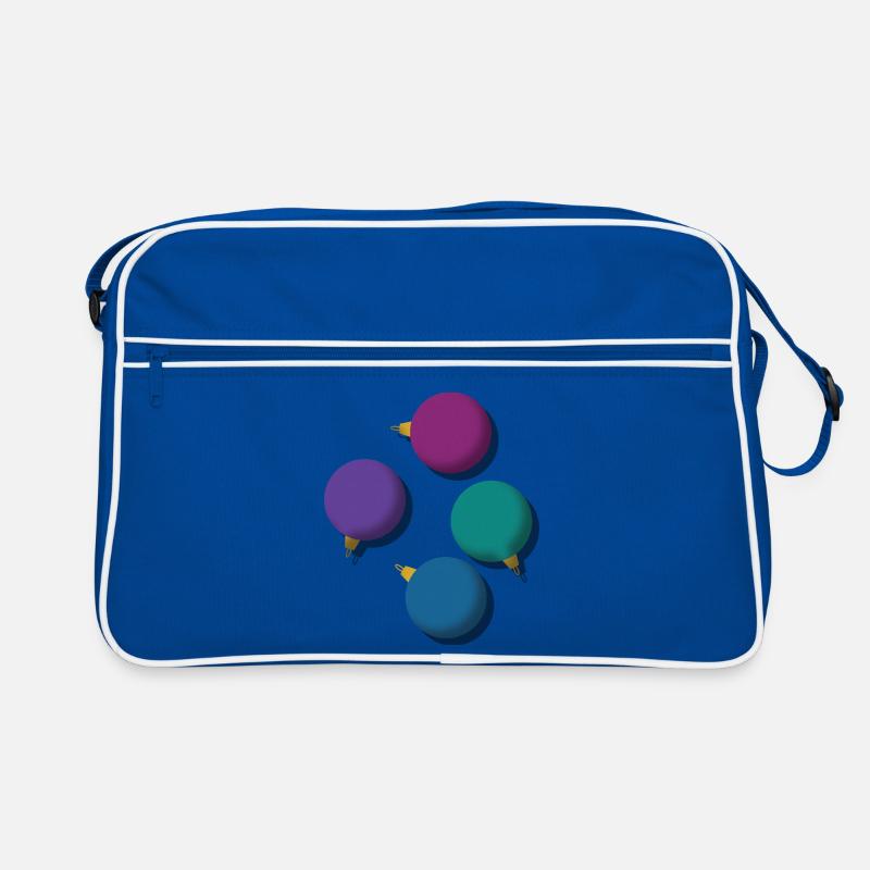 4 bunte Weihnachtskugeln  Retro Tasche