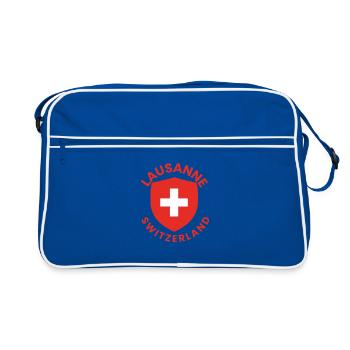 Bouclier de Lausanne avec drapeau suisse - Sac Retro - bleu/blanc - Devant