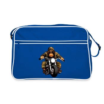 Singes motards - Sac Retro - bleu/blanc - Devant