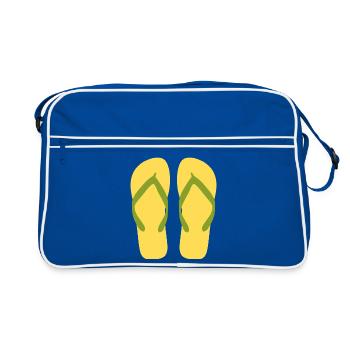 Tongs Jaune Ensoleillée - Sac Retro - bleu/blanc - Devant