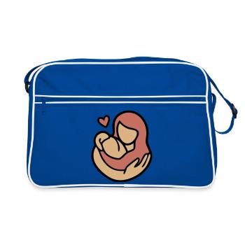 Étreinte Mère-Enfant Amour - Sac Retro - bleu/blanc - Devant