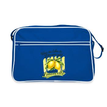 Statement Lebensfreude - Retro Tasche - Blau/Weiß - Vorne
