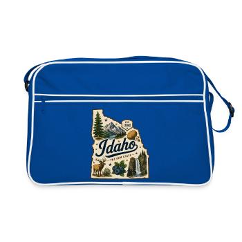 Idaho The Gem State Vintage Travel Sticker - Retro Bag - blue/white - Front