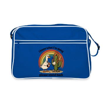 Fire Feather Goose vs Cactus - Retro Bag - blue/white - Front