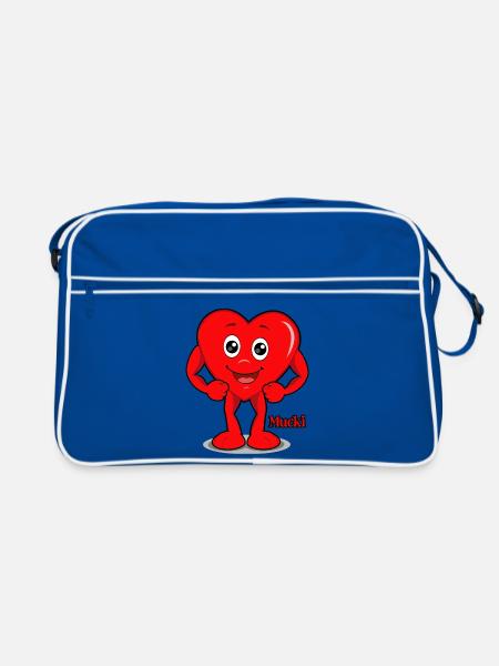 Mucki Power-Pose - Retro Tasche - Blau/Weiß