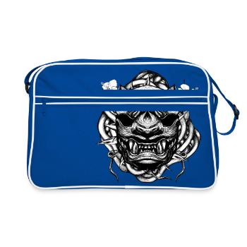 Tigre avec des fleurs - Sac Retro - bleu/blanc - Devant