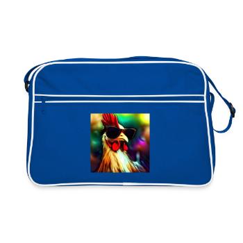 Fancy Chicken III - Retro Tasche - Blau/Weiß - Vorne