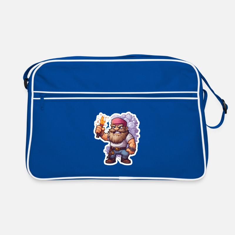 Pixel Dwarf With Torch Mining Game Shirt Retro Bag