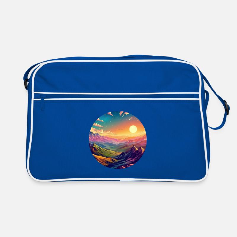Landscape Colorful Epic Sunset Comic Retro Bag