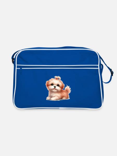 Cute dog - Retro Bag - blue/white - Front