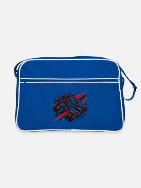 Schroffe Berge - Retro Tasche - Blau/Weiß - Vorne
