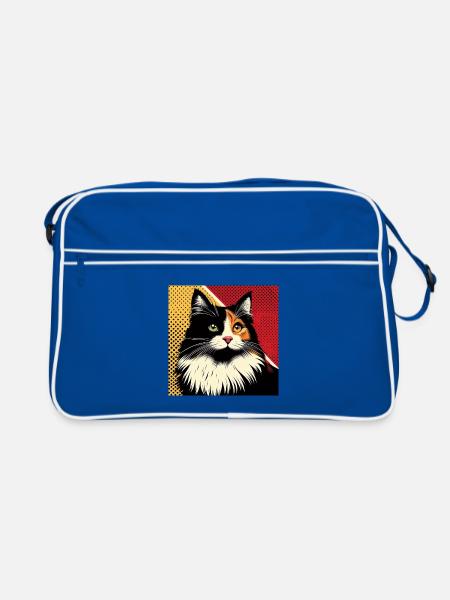 Cat 1 2 - Retro Bag - blue/white
