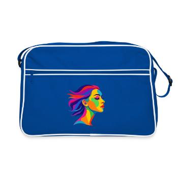 Femme Pop Art Colorée – Colorful Art Design - Sac Retro - bleu/blanc - Devant