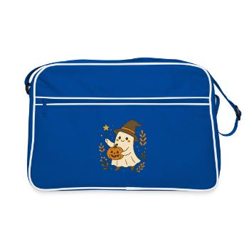 Un petit fantôme sorcière - Sac Retro - bleu/blanc - Devant