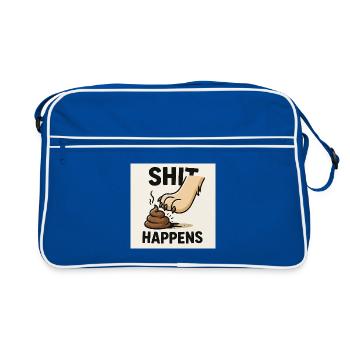 Oops! Paw Problem – Dog Meets Pile | Fun - Retro Bag - blue/white - Front