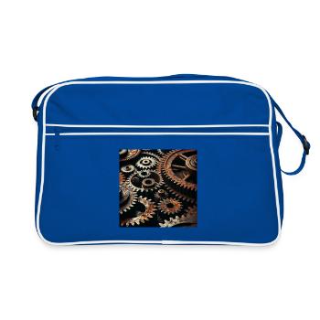 Conception d’engrenages mécaniques - Sac Retro - bleu/blanc - Devant