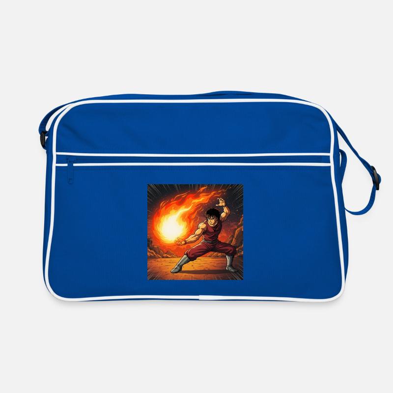 Combattant de boules de feu dans le volcan Sac Retro