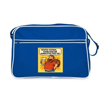 Pack de six ou baril - Sac Retro - bleu/blanc - Devant