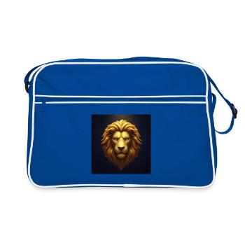 Lion d’or dans le ciel étoilé - Sac Retro - bleu/blanc - Devant
