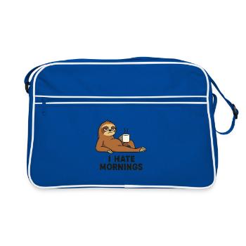 Paresseux avec tasse à café - Sac Retro - bleu/blanc - Devant