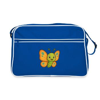 Conception de dessin animé papillon - Sac Retro - bleu/blanc - Devant