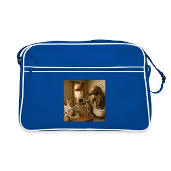 Animaux insolites dans la salle de bain - Sac Retro - bleu/blanc - Devant