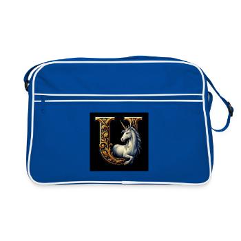U – Ornement magique avec licorne - Sac Retro - bleu/blanc - Devant