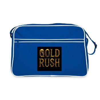 Money Rich Balloon Text Design - Retro Bag - blue/white - Front
