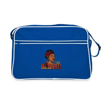 Elegant Woman Portrait with Rosary - Retro Bag - blue/white - Front