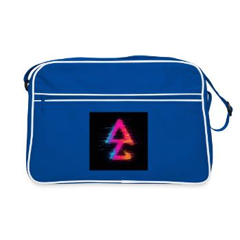 Neon Glitch Dreieck Aura - Retro Tasche - Blau/Weiß - Vorne