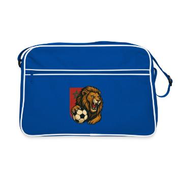 CAN- Lion et ballon de football Maroc - Sac Retro - bleu/blanc - Devant
