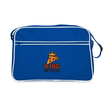 Roi de la pizza avec couronne - Sac Retro - bleu/blanc - Devant